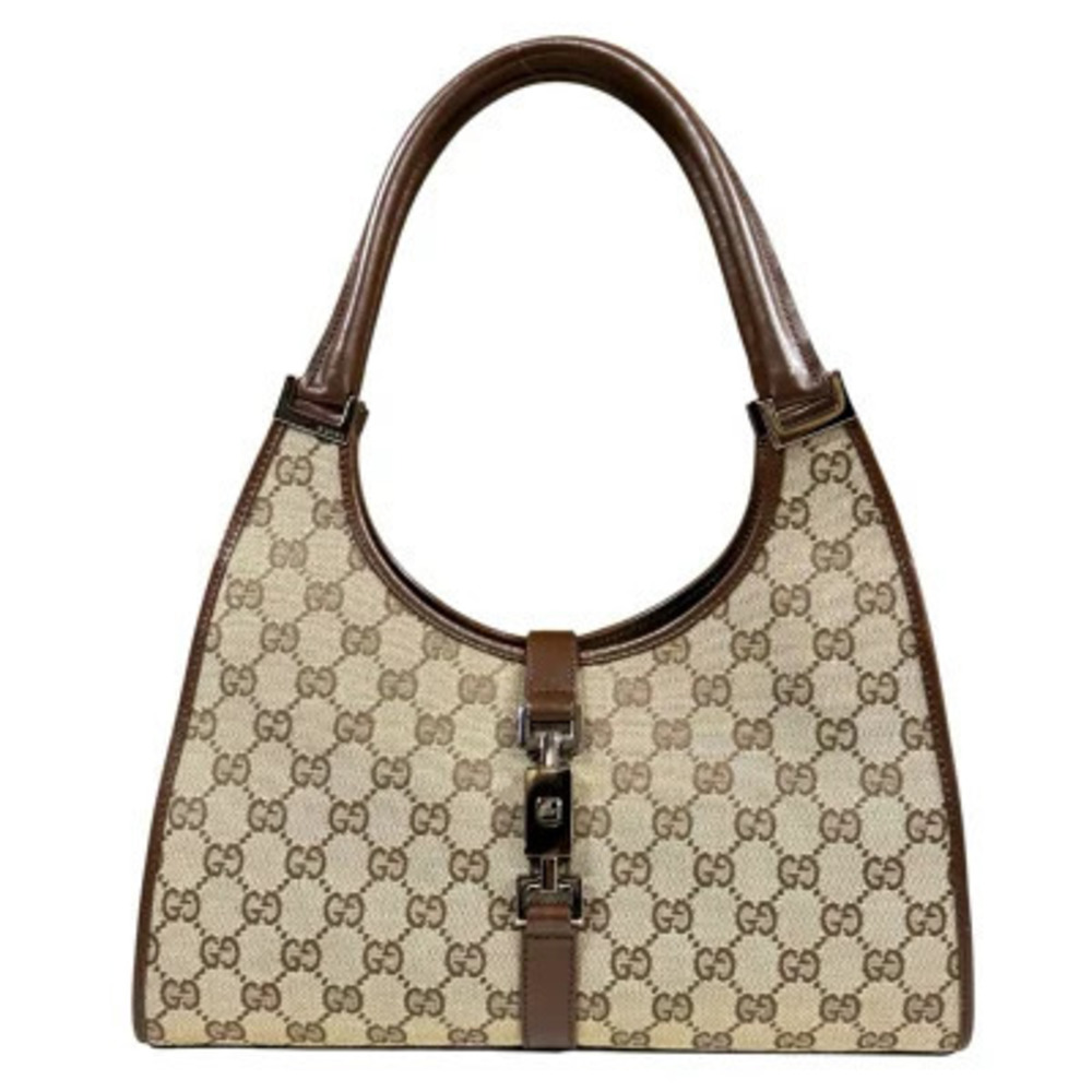 Gucci GG Canvas Jackie Shoulder Bag Brown